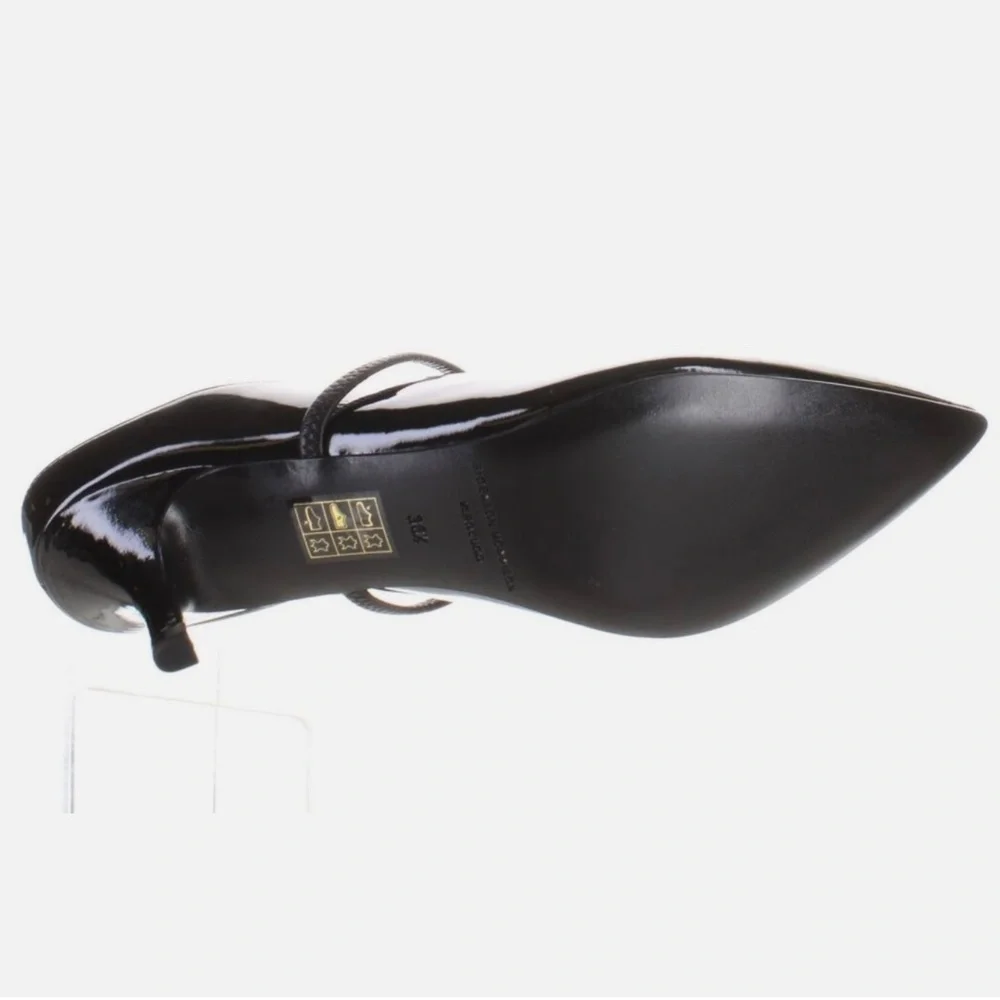 SIGERSON MORRISON Beryl Black Patent Leather Mules Ponted Toe Heeled Pump Shoe 6